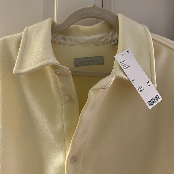 NWT Standard Cloth Faux Wool Overshirt Large Yellow - Picture 2 of 2